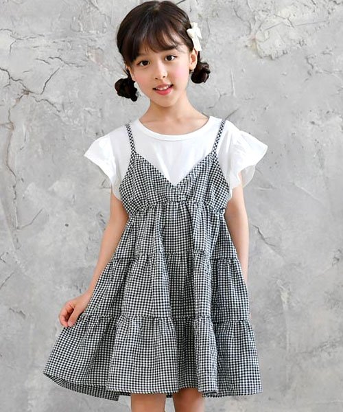セール 63 Off 白t ギンガムティアードワンピ 子供服bee 子供服bee Magaseek