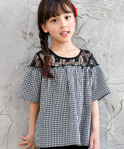 セール 肩レース半袖トップス 子供服bee 子供服bee Magaseek