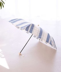 collex(collex)/晴雨兼用 日傘 ミックススストライプ折り畳み傘/ブルー