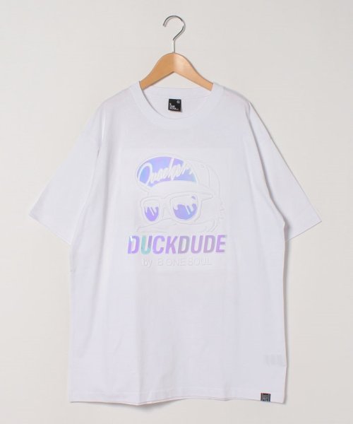 MARUKAWA(大きいサイズのマルカワ)/【ＤＵＣＫ ＤＵＤＥ】ダックデュード 大きいサイズ エンボス 半袖Ｔ/ホワイト