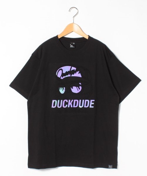 MARUKAWA(大きいサイズのマルカワ)/【ＤＵＣＫ ＤＵＤＥ】ダックデュード 大きいサイズ エンボス 半袖Ｔ/ブラック