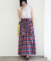 ADAM ET ROPE'(アダム　エ　ロペ)/【Original Madras Trading Company】CAFTAN DRESS/ブルー（44）