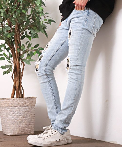 セール ダメージリペア迷彩じゃばら加工ストレッチスキニーデニムパンツ デニム スキニー パンツ メンズ リペア ダメージ 迷彩 カモ ストレッチ Bitter ビター系 ラグスタイル Luxstyle Magaseek セール ダメージリペア迷彩じゃばら加工ストレッチスキニーデニムパンツ デニム スキニー パンツ メンズ リペア ダメージ 迷彩 カモ ストレッチ Bitter ビター系 ラグスタイル Luxstyle Magaseek