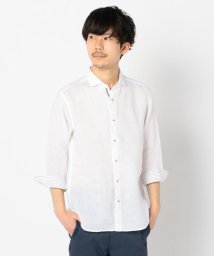 GLOSTER(GLOSTER)/フレンチリネンパラシュート7分袖シャツ / リネンシャツ / 羽織り / 麻/ホワイト