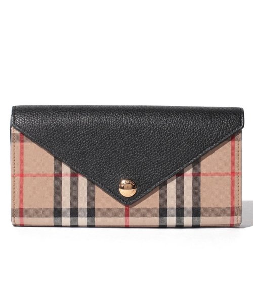 BURBERRY(バーバリー)/【Burberry】Vintage Check & Leather Continental Wallet/BLACK