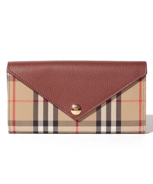 BURBERRY(バーバリー)/【Burberry】Vintage Check & Leather Continental Wallet/TAN