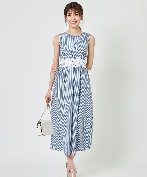 レース ストライプ憧れヒロインマキシワンピース トッコクローゼット Tocco Closet Magaseek