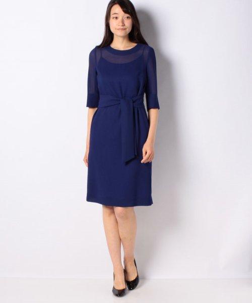 セール カラミ織り ベルテッドワンピース ピエール カルダン Pierre Cardin Magaseek