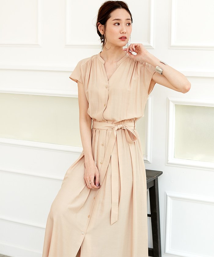 セール Magaseek Dfashion別注 ウエストギャザーワンピース ナノ ユニバース Nano Universe Magaseek