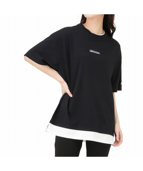 MAC HOUSE(women)(マックハウス（レディース）)/KAPPA カッパ フェイクレイヤードTシャツ F91477DM/ブラック