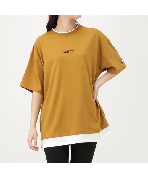 MAC HOUSE(women)(マックハウス（レディース）)/KAPPA カッパ フェイクレイヤードTシャツ F91477DM/マスタード