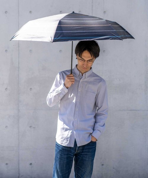 VitaFelice(ヴィータフェリーチェ)/折り畳み日傘（60cm/ボーダー）/ブラック