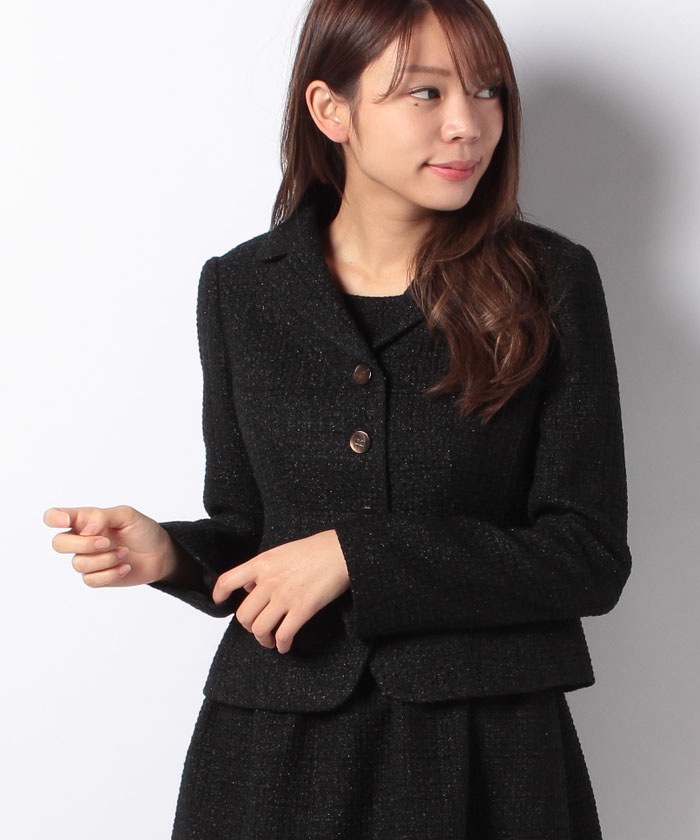 エリザ Elisa ファンシーラメツイードジャケット Shinsaku Moderu ノー風情ジャケット Zetaschools Org