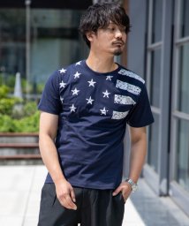 Nylaus(ナイラス)/ポケットペイズリープリント ショートスリーブ Tシャツ/ネイビー