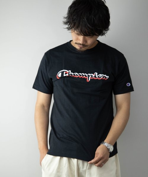 Nylaus(ナイラス)/Champion C3－RS307 C VAPOR ロゴプリント 半袖 Tシャツ/ブラック