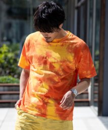 Nylaus(ナイラス)/Nylaus select タイダイ染 クルーネック 半袖Tシャツ/オレンジ