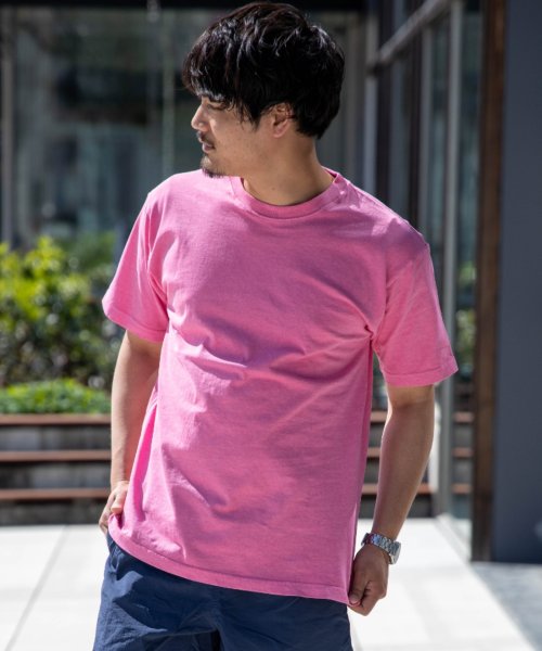 Nylaus(ナイラス)/Nylaus select ピグメント染 クルーネック 半袖Tシャツ/ピンク
