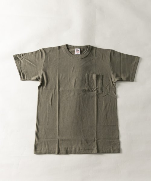Nylaus(ナイラス)/Nylaus select バインダーネック クルーネック ポケット付き 半袖 Tシャツ/グリーン