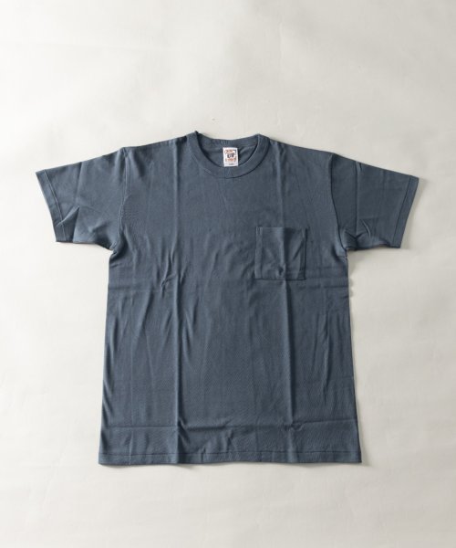 Nylaus(ナイラス)/Nylaus select バインダーネック クルーネック ポケット付き 半袖 Tシャツ/インディゴ