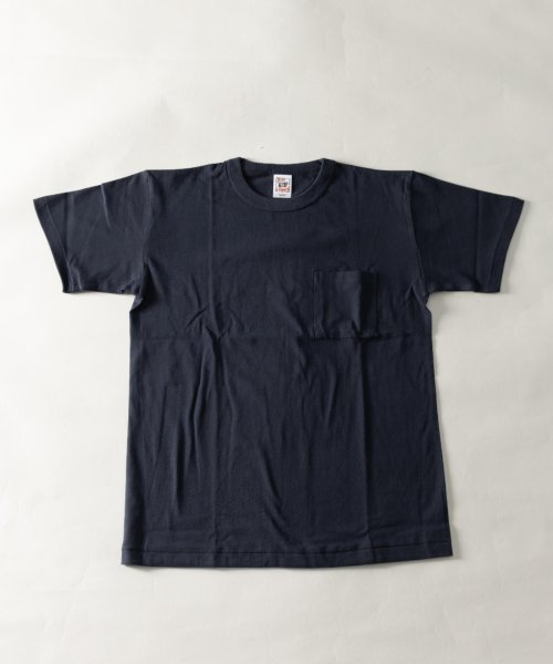 Nylaus(ナイラス)/Nylaus select バインダーネック クルーネック ポケット付き 半袖 Tシャツ/ネイビー