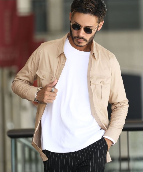 ストレッチ ブロード ミリタリーシャツ 無地 長袖シャツ シャツ メンズ ジギーズショップ Jiggys Shop Magaseek ストレッチ ブロード ミリタリーシャツ 無地 長袖シャツ シャツ メンズ ジギーズショップ Jiggys Shop Magaseek