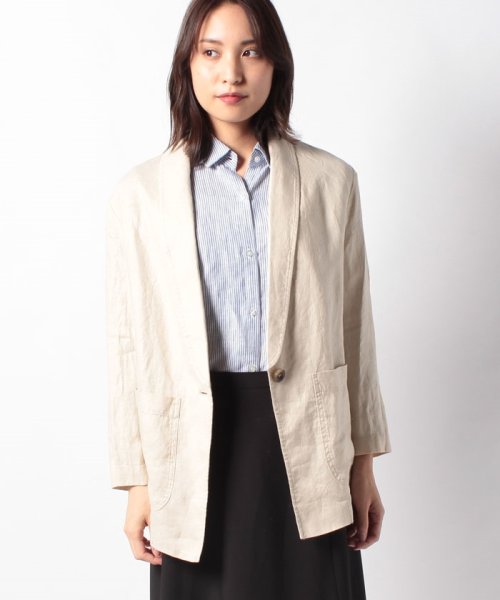 セール リネンオーバーサイズショールカラージャケット ベネトン レディース Benetton Women Magaseek