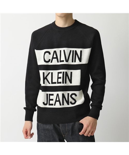 Calvin Klein(カルバンクライン)/【Calvin Klein(カルバンクライン)】Calvin Klein JEANS カルバンクライン ジーンズ J30J314117 クルーネック コットンニ/ブラック系