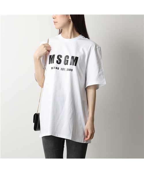 【MSGM(エムエスジーエム)】2841 MDM92 カラー3色 半袖 Tシャツ ロゴ カットソー クルーネック 丸首 レディース