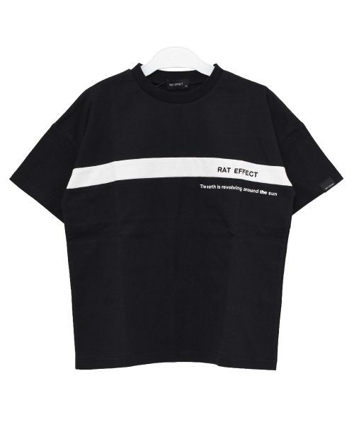 RAT EFFECT(ラット エフェクト)/切替ラインTシャツ/ブラック