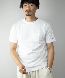 Nylaus(ナイラス)/Champion C3－M349 ガーメントウォッシュ ポケット付き 半袖 Tシャツ/ホワイト