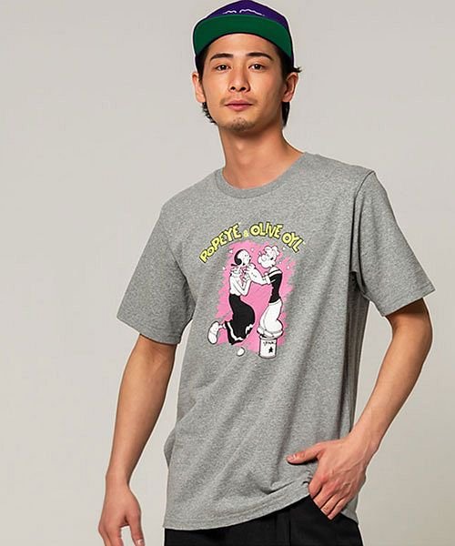 セール Popeye ポパイ ポパイ オリーブオイルプリントクルーネック半袖tシャツ エスビーセレクト Sb Select Magaseek
