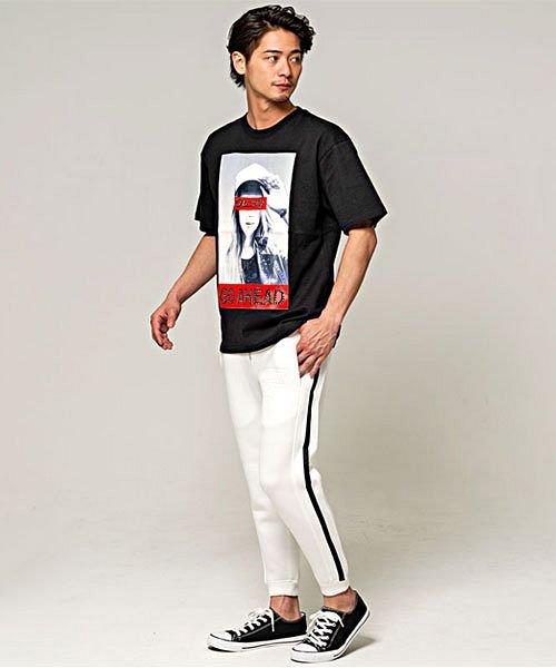 Cavaria キャバリア ガールズフォトプリントtシャツ ラインパンツセット キャバリア Cavaria Magaseek