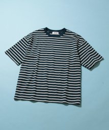 ADAM ET ROPE'(アダム　エ　ロペ)/Vintage Foggy DyeボーダーT/ブルー系（45）