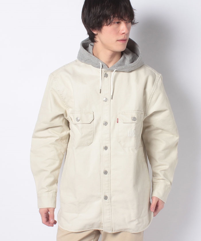 セール】HOODED JACKSON OVERSHIRT FOG 