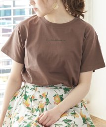 ROPE' PICNIC(ロペピクニック)/オーガビッツ刺繍Tシャツ/ダークブラウン（20）