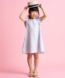 a.v.v(KID'S)(アー・ヴェ・ヴェキッズ)/[100－130]【洗える】ドビーギンガムチェックワンピース[WEB限定サイズ]/ライトブルー