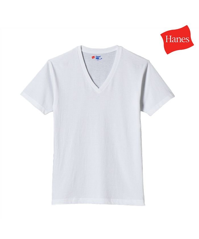 クーポン ヘインズ Hanes Tシャツ ジャパンフィット Vネック メンズ 半袖 2枚組 ブルーパック ホワイト H5215 ヘインズ Hanes Magaseek