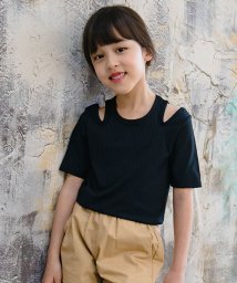 子供服Bee(子供服Bee)/肩開き半袖トップス/ブラック