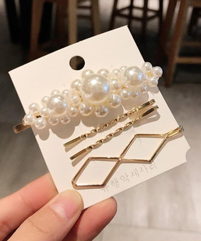 セール パールピンク 四本セット ヘアアクセサリー かわいい 重ね付き 髪留め ボリューム セイヘイショップ Seiheishop Magaseek