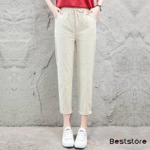 Beststore/レディースファッション通販スウェットパンツジョガ－パンツボトムポケット付き綿麻パンツロングパンツリネンパンツ綿麻パンツカラーパンツコットンリネンパンツシンプルナ/503158124