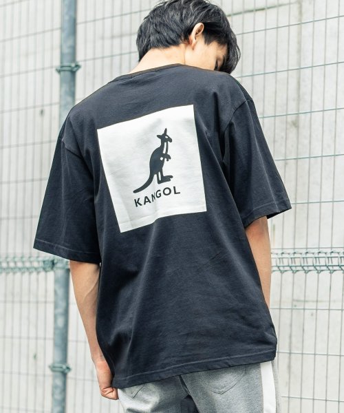 Rocky Monroe(ロッキーモンロー)/KANGOL カンゴール Tシャツ メンズ レディース USAコットン 米綿 半袖 プリント ロゴ ボックス スクエア カジュアル シンプル お揃い ペア プレ/ブラック系2