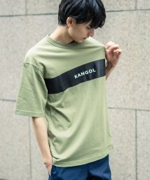 Rocky Monroe(ロッキーモンロー)/KANGOL カンゴール Tシャツ メンズ レディース USAコットン 米綿 半袖 プリント ロゴ ボックス スクエア カジュアル シンプル お揃い ペア プレ/カーキ系1