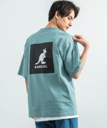 Rocky Monroe(ロッキーモンロー)/KANGOL カンゴール Tシャツ メンズ レディース USAコットン 米綿 半袖 プリント ロゴ ボックス スクエア カジュアル シンプル お揃い ペア プレ/ブルー系2