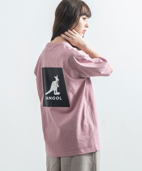 Rocky Monroe(ロッキーモンロー)/KANGOL カンゴール Tシャツ メンズ レディース USAコットン 米綿 半袖 プリント ロゴ ボックス スクエア カジュアル シンプル お揃い ペア プレ/ピンク系2