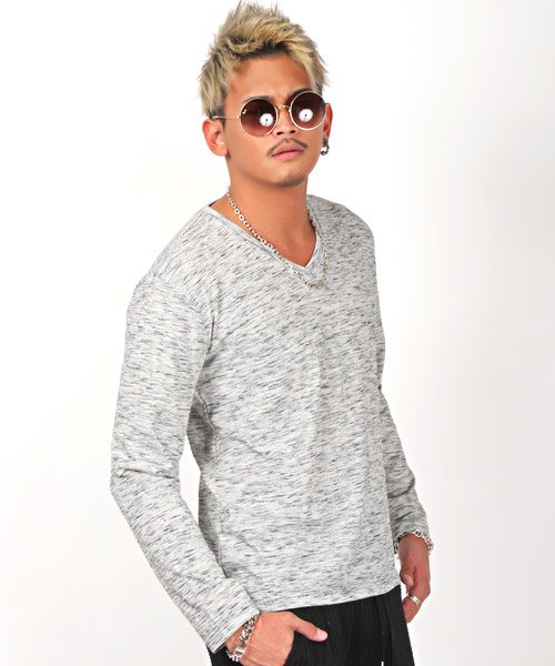 セール 15 Off ミックス天竺vネックロンt ロンt メンズ 長袖tシャツ Vネック 天竺 ミックス ラグスタイル Luxstyle Magaseek