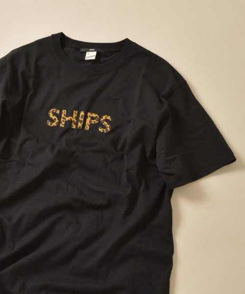 SHIPS MEN(シップス　メン)/SC: SHIPS ロゴ ペイズリー/フラワー/レオパード柄 Tシャツ/ブラック