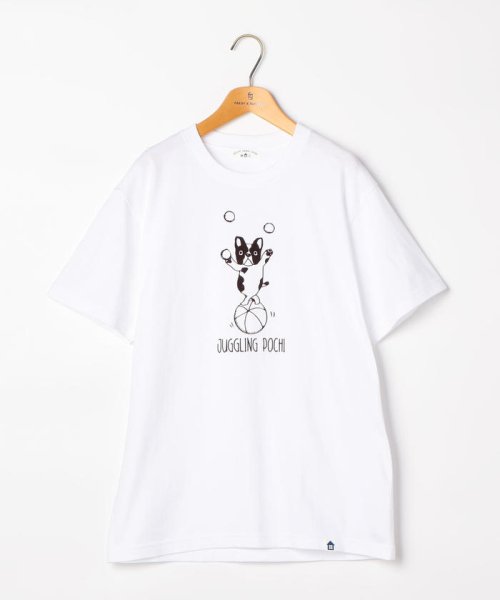 POCHITAMA LAND(ポチタマランド)/JUGGLING POCHI Tシャツ/ホワイト