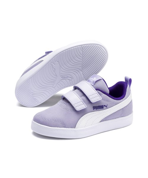 PUMA(プーマ)/キッズ コートフレックス V2 メッシュ V PS スニーカー 17－21cm/PURPLEHEATHER-CORALLITES