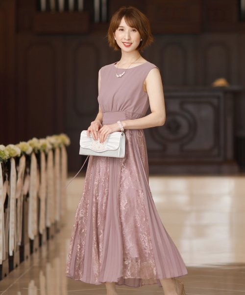 クーポン フリルスリーブコンシャスワンピース ロングスカート 結婚式ワンピース 二次会 謝恩会 セレモニー大きいサイズ対応フォーマルパーティードレス プールヴー Pourvous Magaseek