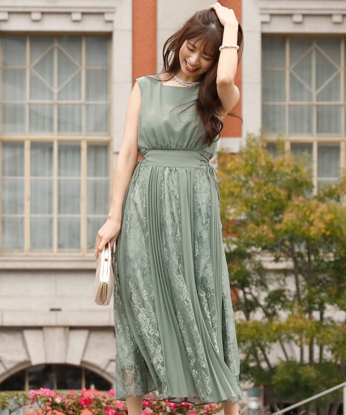 フリルスリーブコンシャスワンピース ロングスカート 結婚式ワンピース 二次会 謝恩会 セレモニー大きいサイズ対応フォーマルパーティードレス プールヴー Pourvous Magaseek